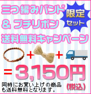 三つ編みウィッグ プチリボン 送料無料キャンペーン