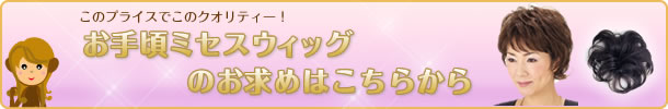 お手頃ミセスウィッグ商品一覧へ