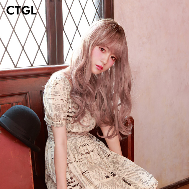 グレーラベンダーのホイップカールロング グレーラベンダーのホイップカールロング