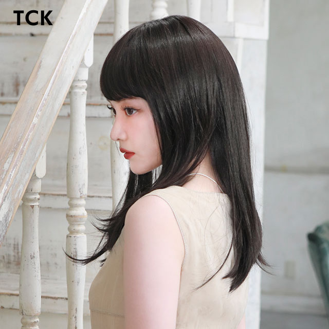 黒髪フルウィッグの横顔 黒髪フルウィッグの横顔