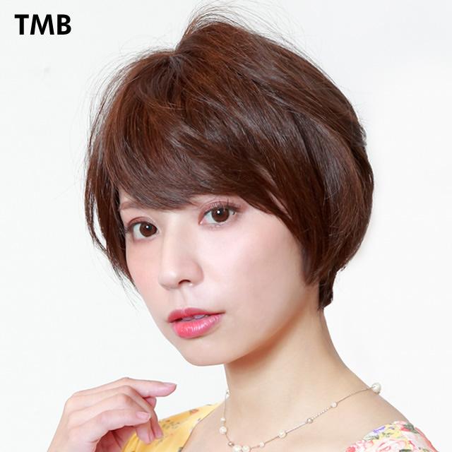 マロンブラウンのノーブルショートボブフルウィッグA-691 マロンブラウンのノーブルショートボブフルウィッグA-691