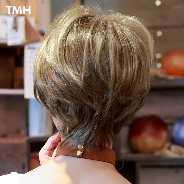 メッシュの入ったウィッグの後ろ姿 メッシュの入ったウィッグの後ろ姿