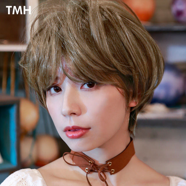 ハイメッシュのノーブルショートボブフルウィッグA-691 ハイメッシュのノーブルショートボブフルウィッグA-691