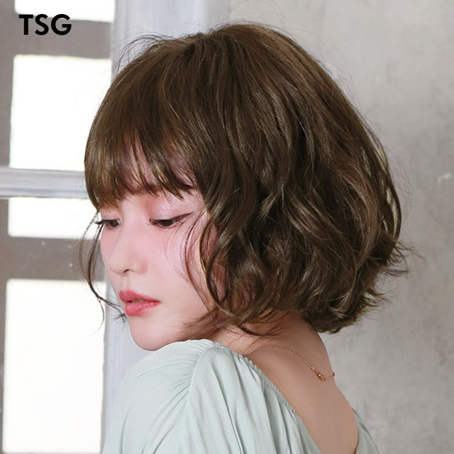 ショートパーマボブウィッグの横顔 ショートパーマボブウィッグの横顔