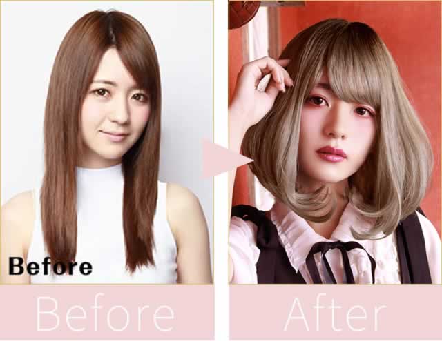 大人可愛いグラデーションボブウィッグで変身