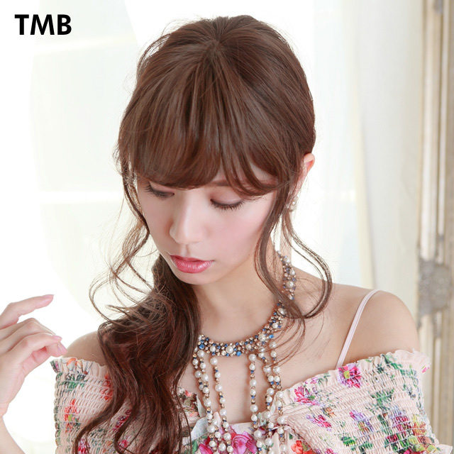 ふんわりサイドカールバングつむじ付き前髪ウィッグ