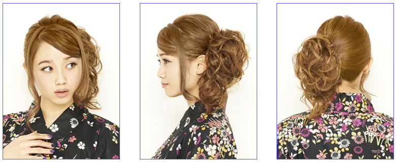 浴衣を着こなすヘアー