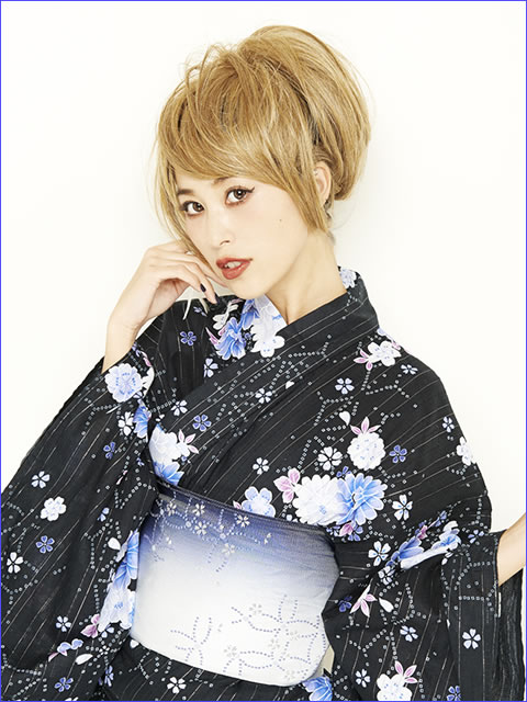 浴衣ショートヘア