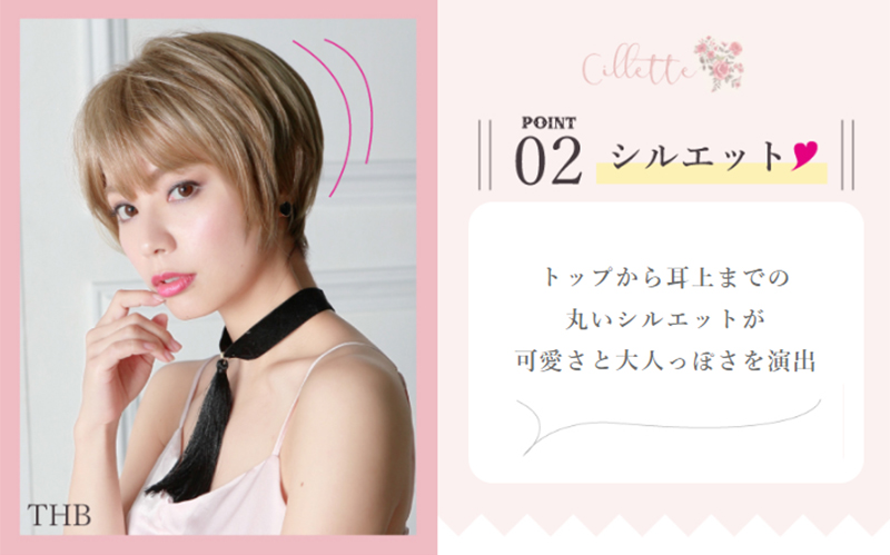 丸いシルエットのウィッグ