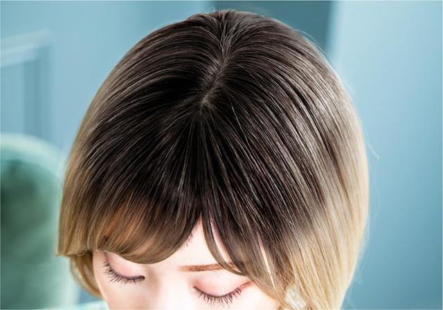 ボブウィッグのつむじ