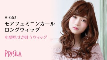 プリシラ モアフェミニンカールロングウィッグA-663|小顔になれるウィッグ