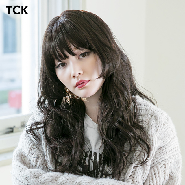 姫カットのパーマヘアフルウィッグ