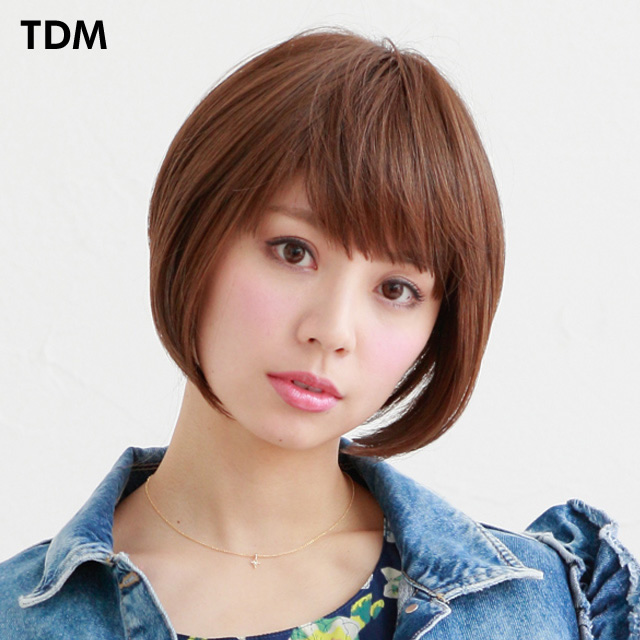 茶髪の定番ショートボブウィッグ