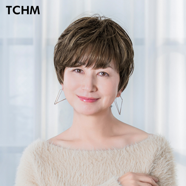 ココアハイメッシュの帽子ウィッグ