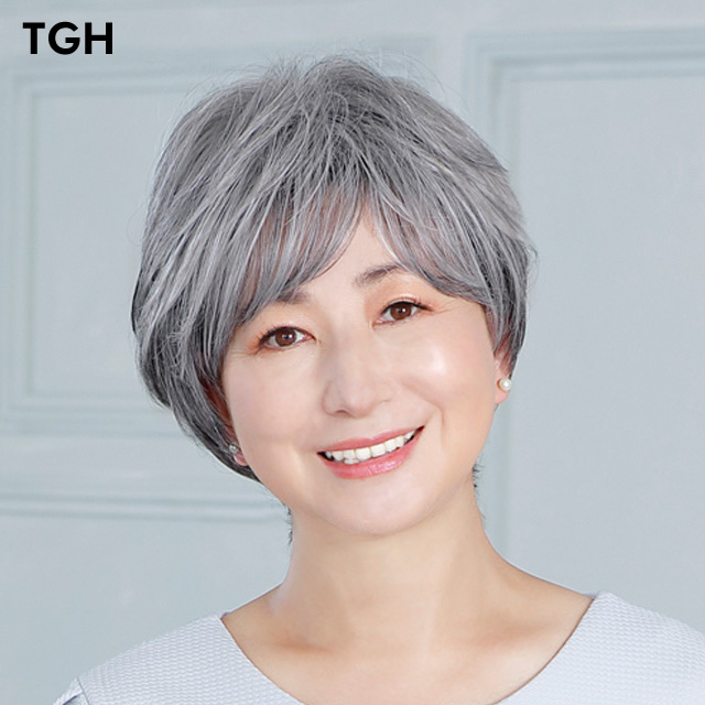 白髪の医療用帽子ウィッグリラックスショート BO-01