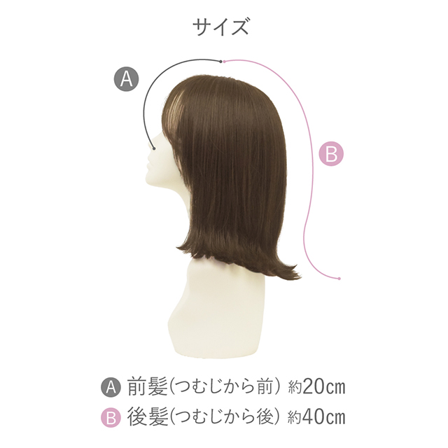 外ハネボブ 医療用帽子ウィッグリラックス　BO-04のサイズ