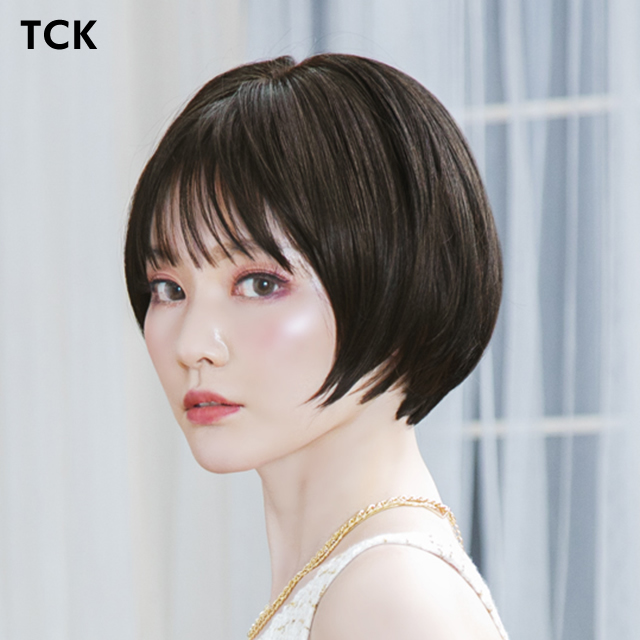 プリシラ黒髪医療用帽子ウィッグ