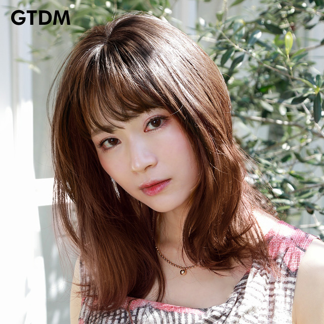 プリシラつむじあり前髪ウィッグ ナチュラルぱっつんバングス 